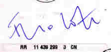 A autograph of Chairman Cotti on the postcard