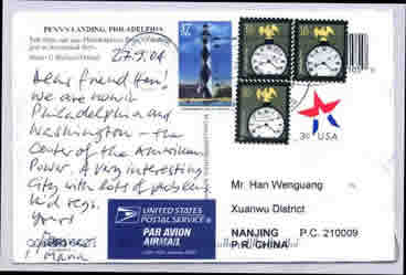 a postcard sent from Philadelphia