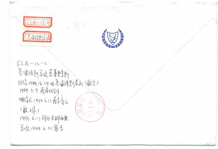 Autographed postcard by Cyprus President GLAFCOS CLERIDES