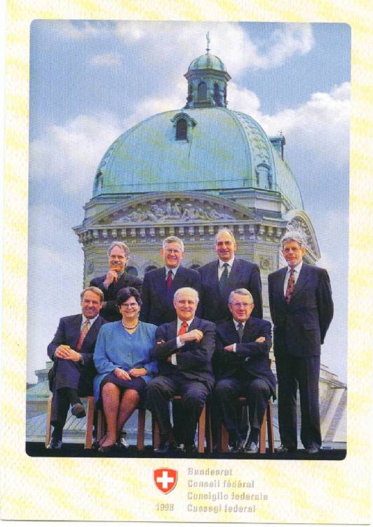Autographed postcard by Swiss President FLAVIO COTTI